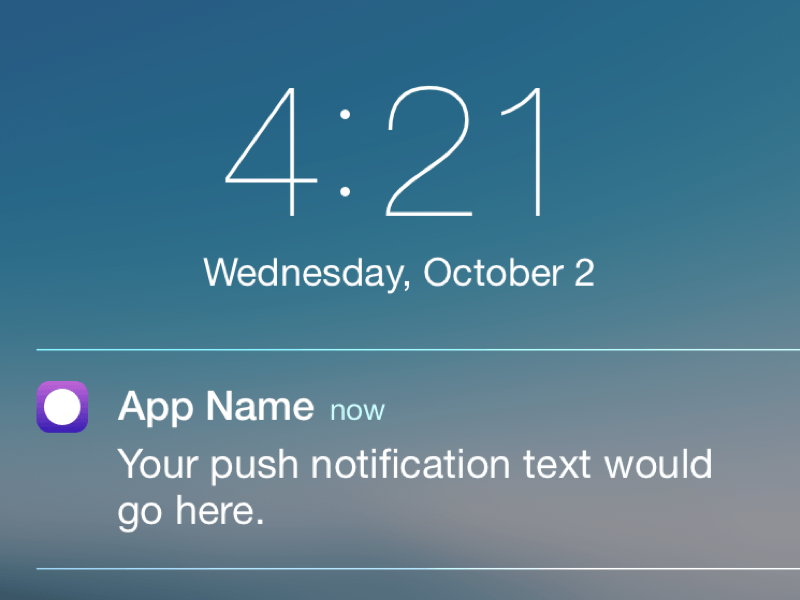 iOS Push Notification Template Sketch freebie Download free resource