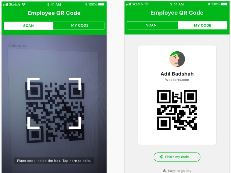 QR Code Scan Views Sketch freebie - Download resource for Sketch Sketch App Sources