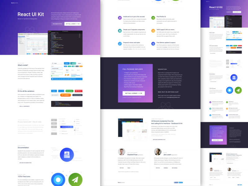 ReactSymbols UI Kit - Landing Page