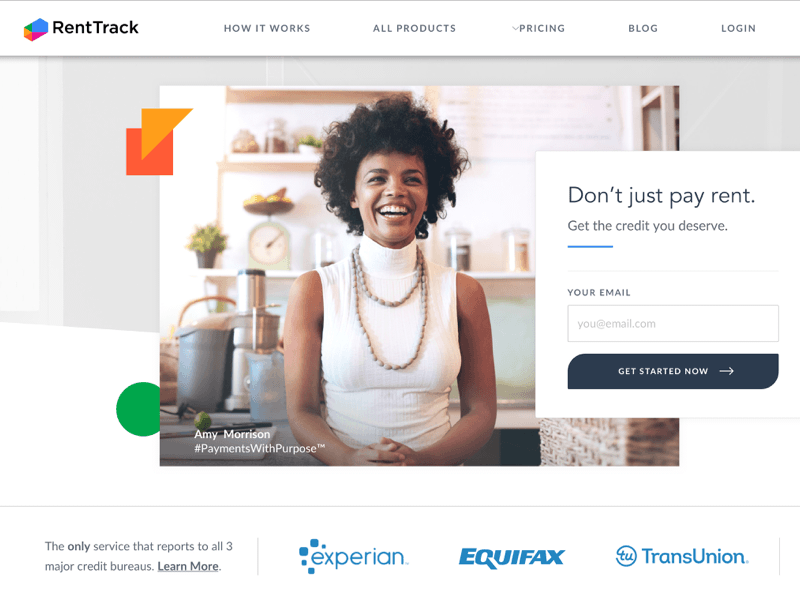 Homepages design idea #38: RentTrack Homepage