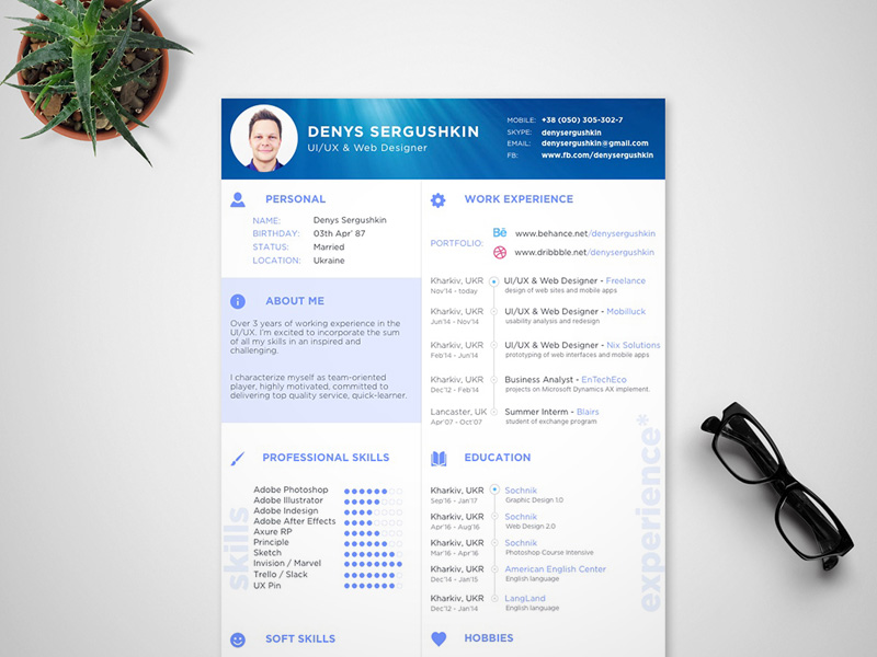 resume template sergushkin