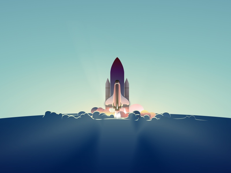 Rocket Launch Illustration