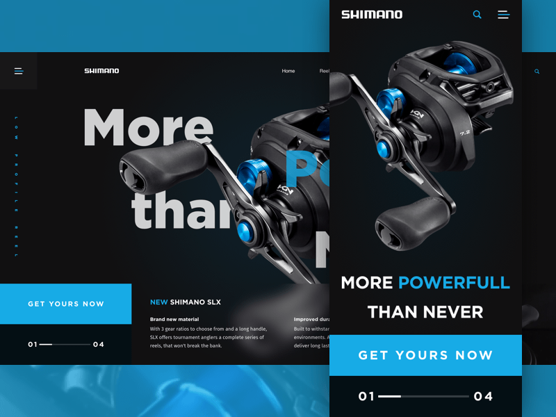 Shimano Reels Concept Page Sketch freebie - Download free resource for  Sketch - Sketch App Sources