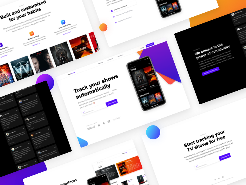 Showtracker Landing Page Sketch Freebie Download Free Resource For Sketch Sketch App Sources