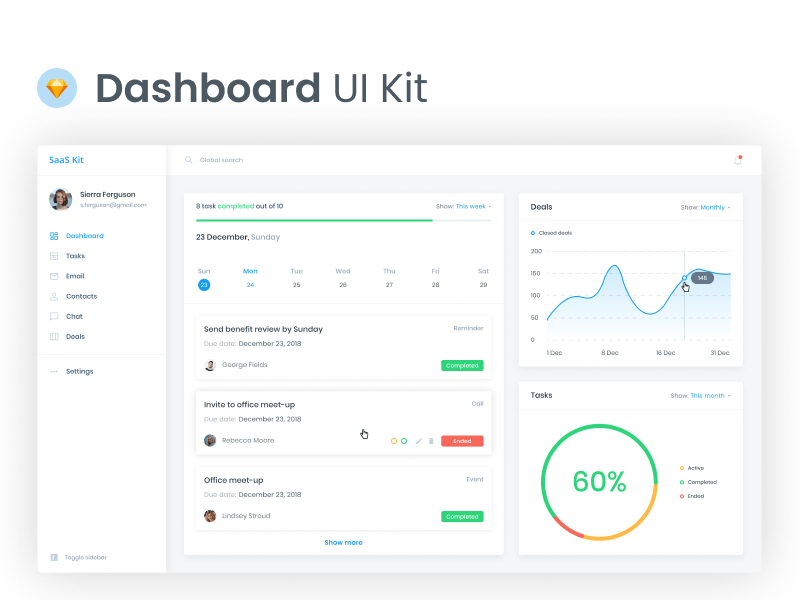 UI Kits design idea #252: CRM Dashboard UI Kit