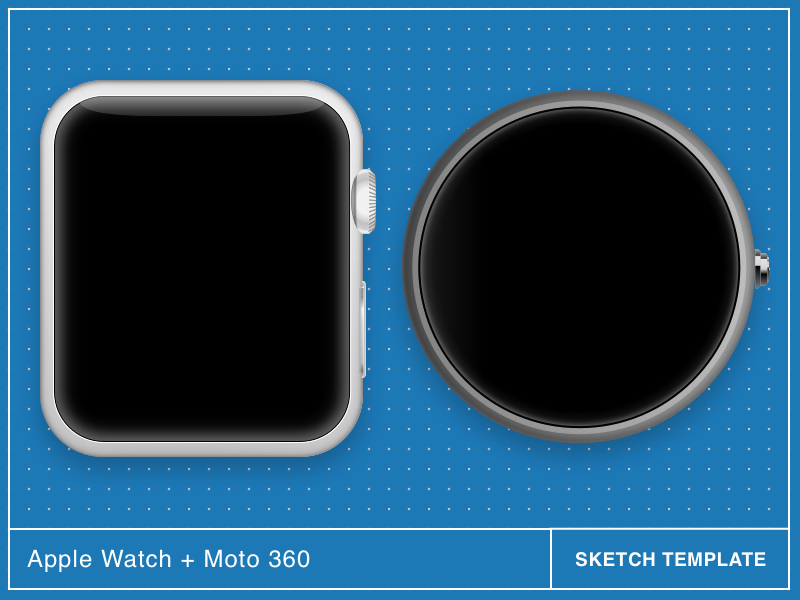 Apple Watch and Moto 360 Sketch Template Sketch freebie Download