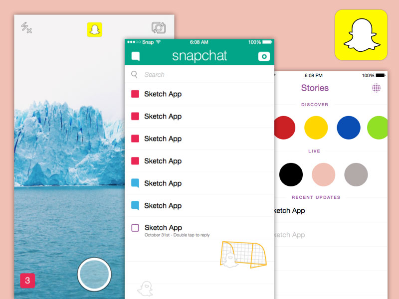 Snapchat Ios Template Sketch Freebie Download Free Resource For Sketch Sketch App Sources
