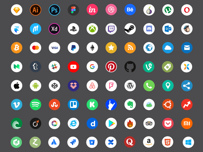 100 Social Icons
