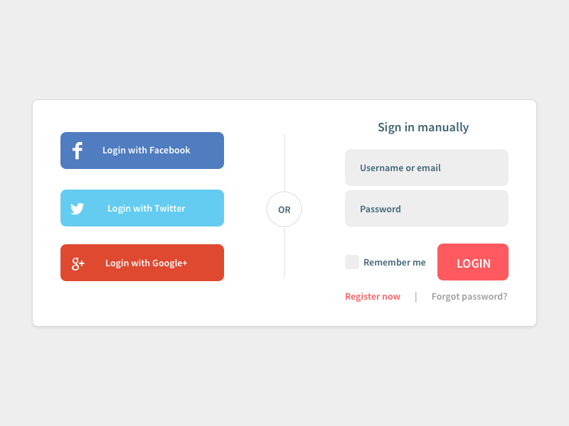 Social Login Widget Sketch Freebie Download Free Resource For Sketch Sketch App Sources