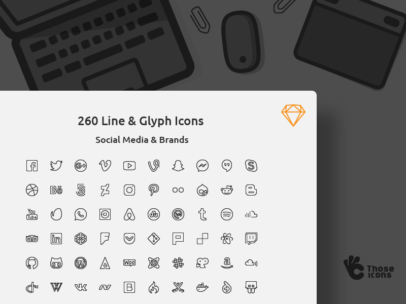 Social Media Vector Icons - Free Vector - Download Sketch Resource