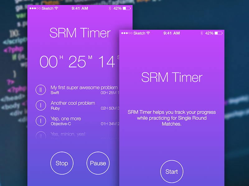 SRM Timer iOS App