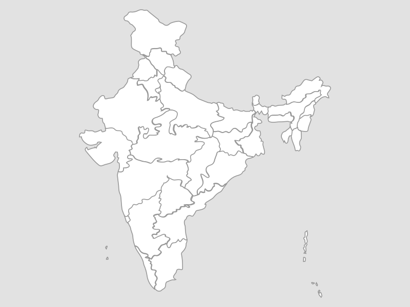 Outline Map of India  India Outline Map with State Boundaries