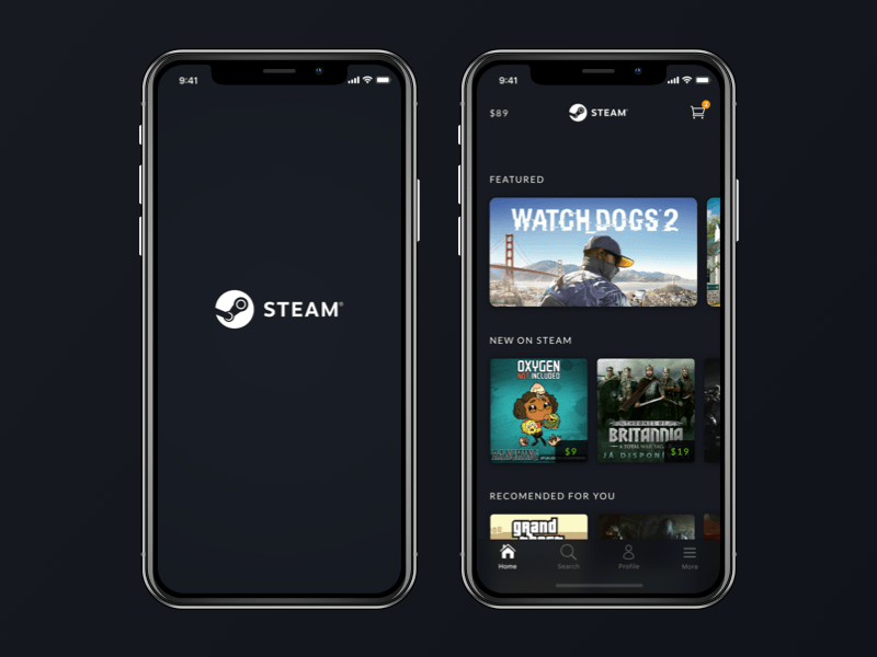 Steam.design app mockup by Rajath R on Dribbble