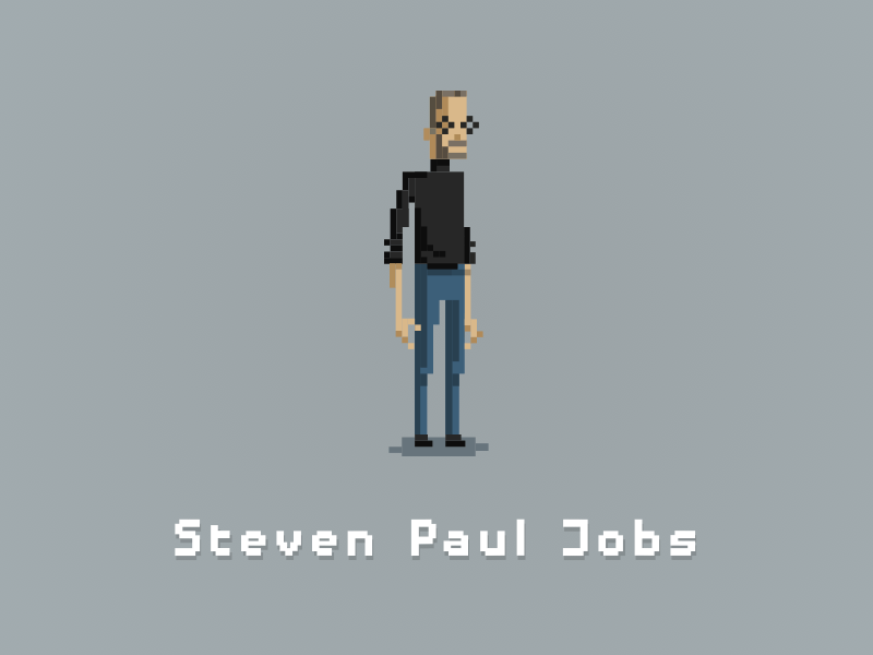 Steve Jobs Pixel Art Illustration