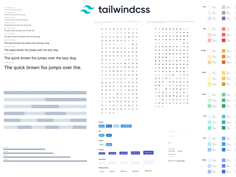 Tailwind CSS Sketch UI Kit