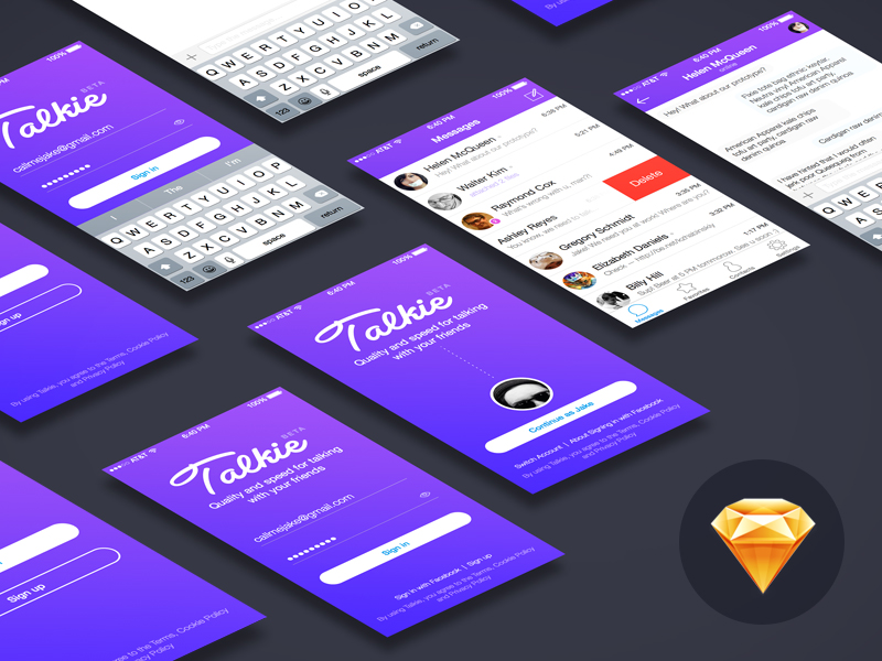 Talkie - iOS Messenger App UI