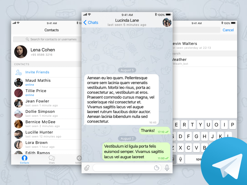 Download Telegram Ios Ui Kit Sketch Freebie Download Free Resource For Sketch Sketch App Sources