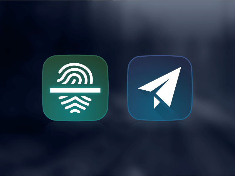 Telegram and Fingerprint Scanner Icons