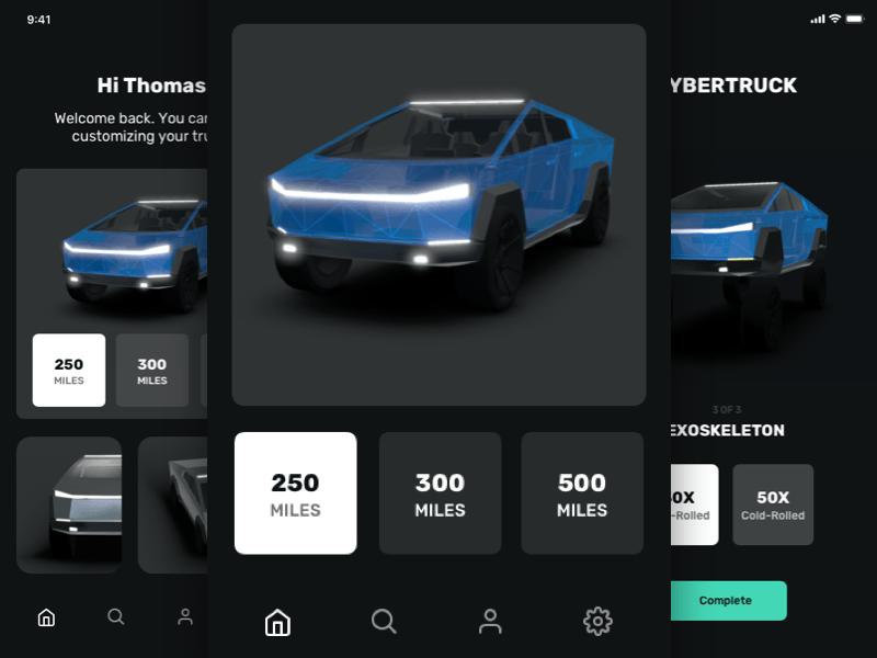 Tesla Cybertuck Concept App