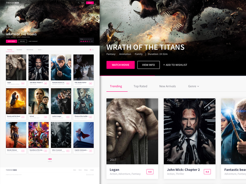 The Movie Box Landing Page Sketch freebie Download free resource for Sketch Sketch App Sources