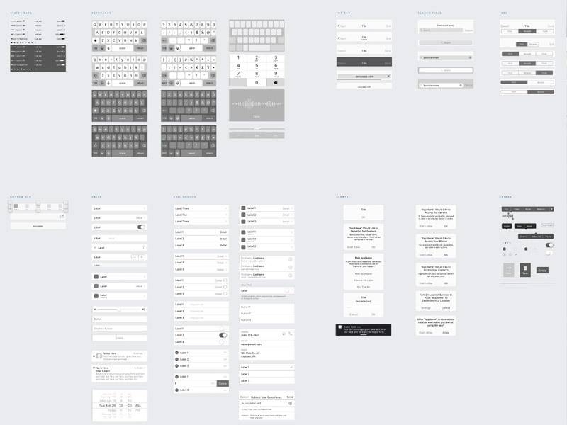 Savvy iOS Wireframe Kit