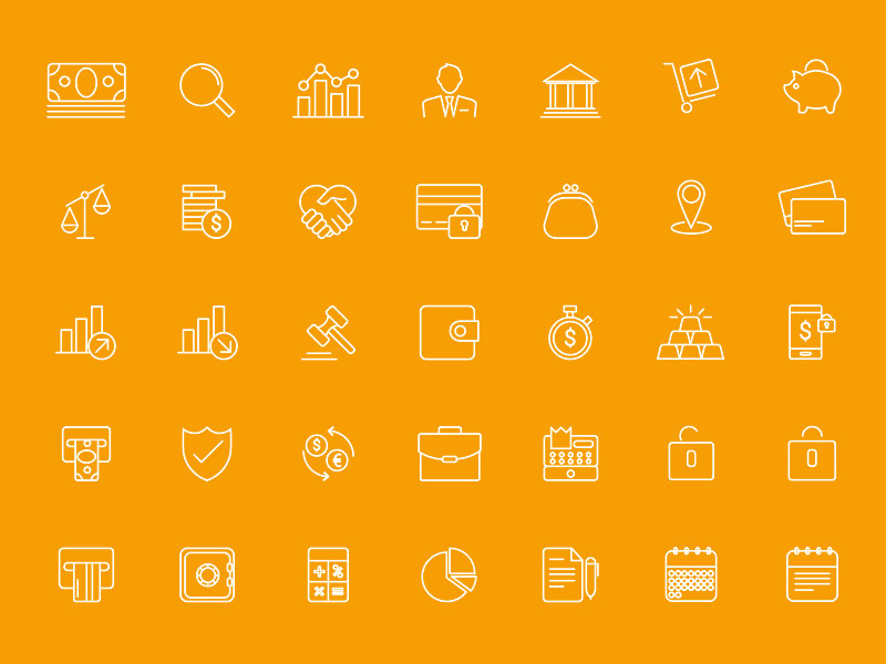 39 Thin Line Business Icons Sketch freebie - Download free ...