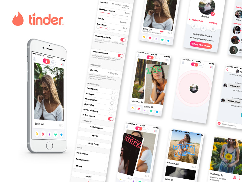 UI Kits design idea #209: Tinder iOS UI Kit