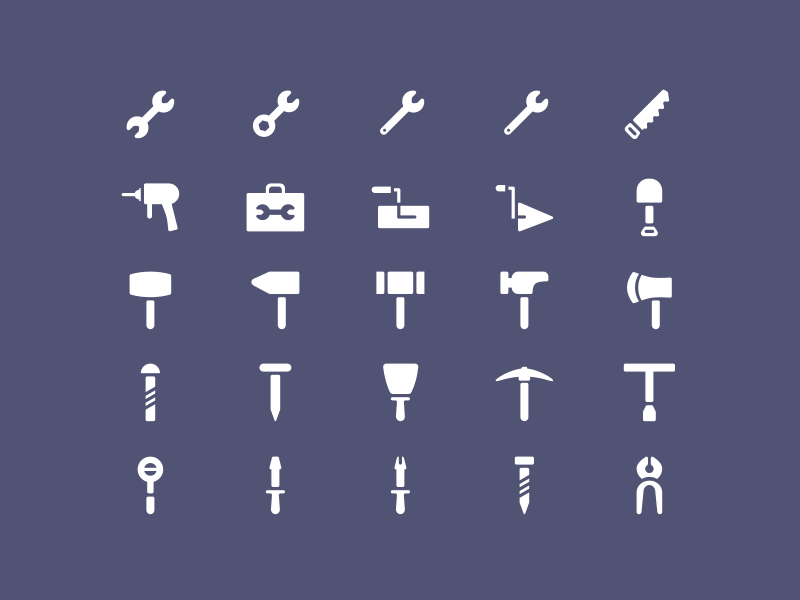 25 Tools Icon Set