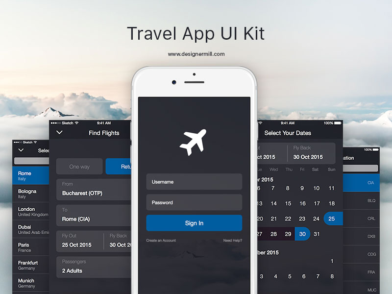 Travel App UI Kit Sketch freebie - Download free resource ...