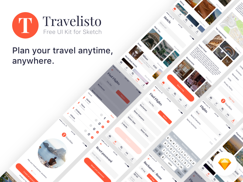 UI Kits design idea #401: Travelisto UI Kit