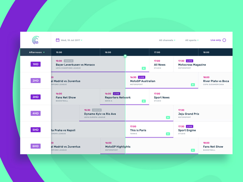 TV Show Schedule Concept