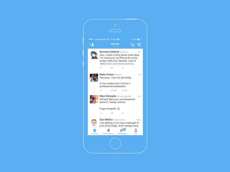 Twitter For Ios Sketch Freebie Download Free Resource For Sketch Sketch App Sources