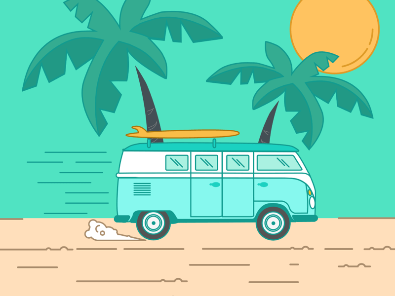 Illustrations idea #436: Vacation Lineart Illustration