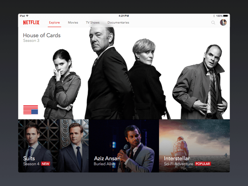 iPad Netflix Player Sketch freebie - Download free resource for Sketch - Sketch App Sources