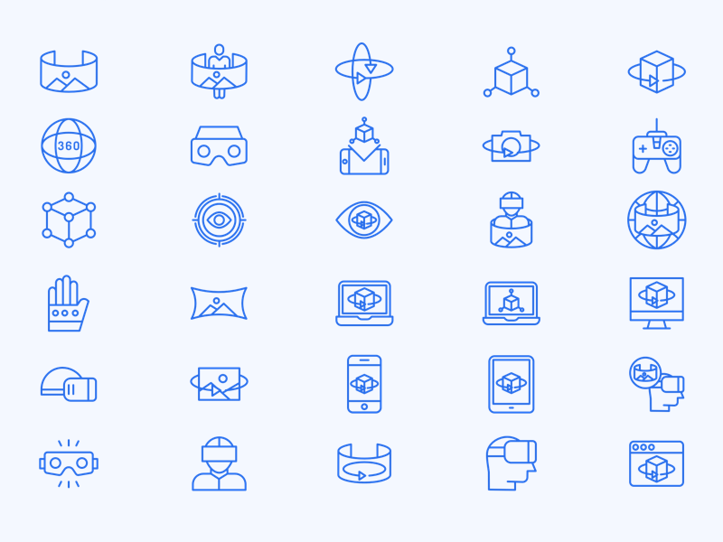 Virtual Reality Icon Set