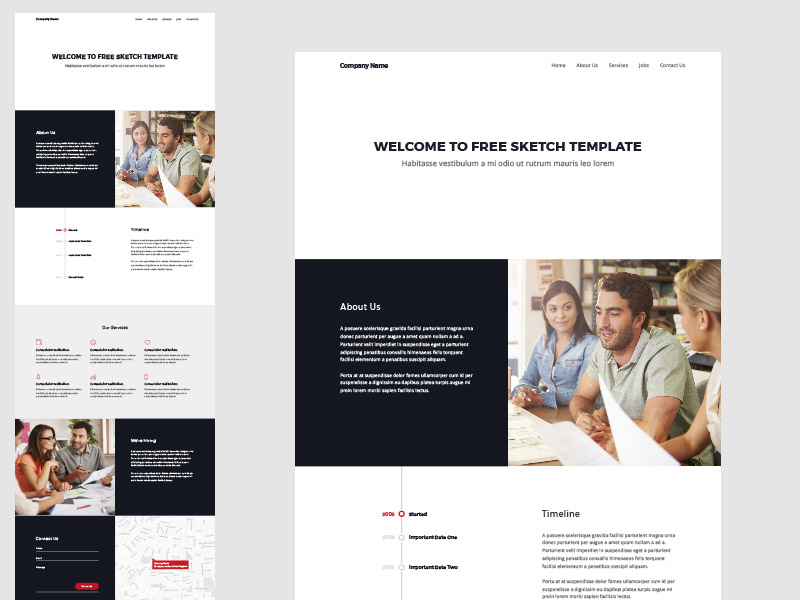 One Page Responsive Website Template Free Download from www.sketchappsources.com