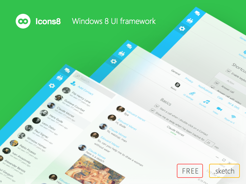 Windows 8 Ui Framework Sketch Freebie Download Free