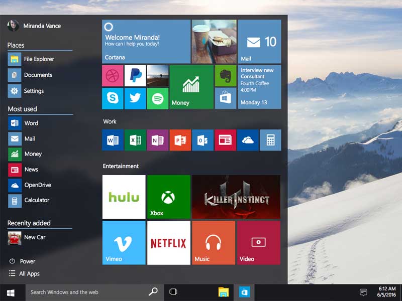 Windows 10 UI