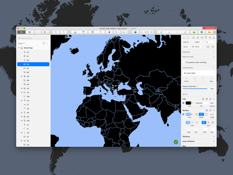 world map vector countries