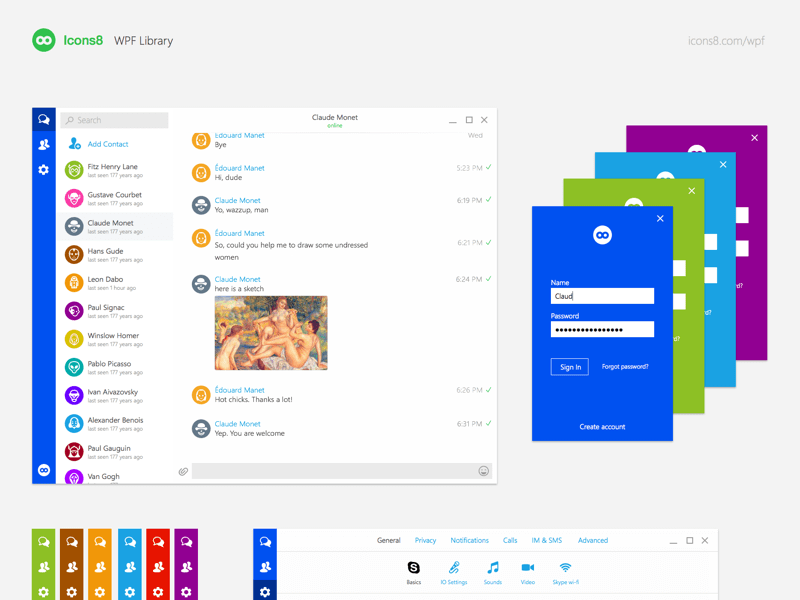 Icons8 WPF UI Framework Sketch freebie - Download free resource for