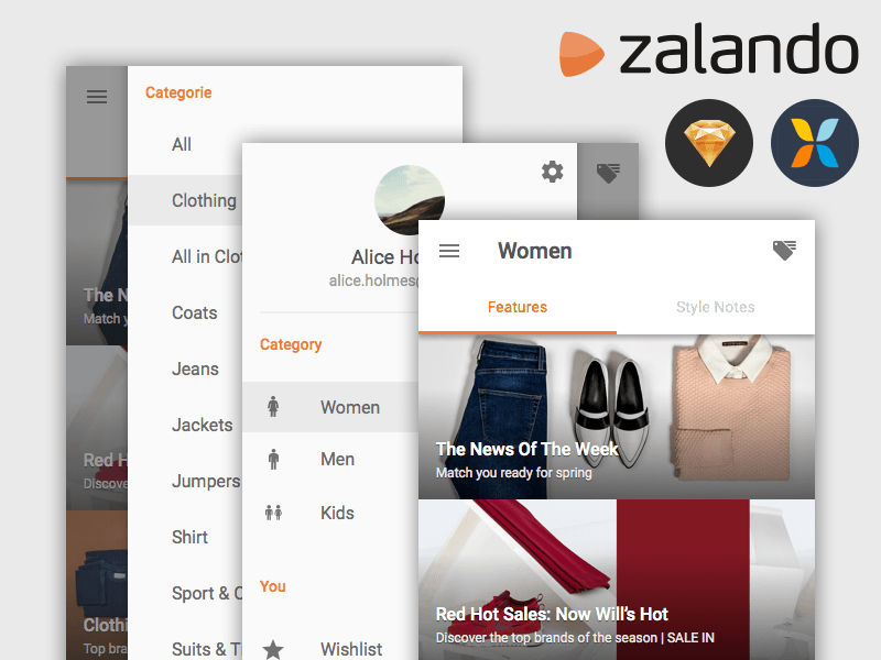 Zalando Material Design UI