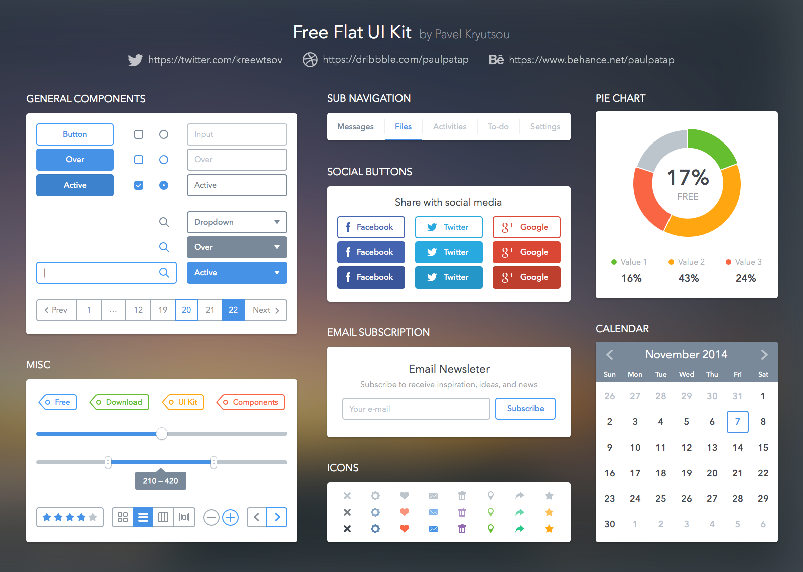 Free Flat UI Kit