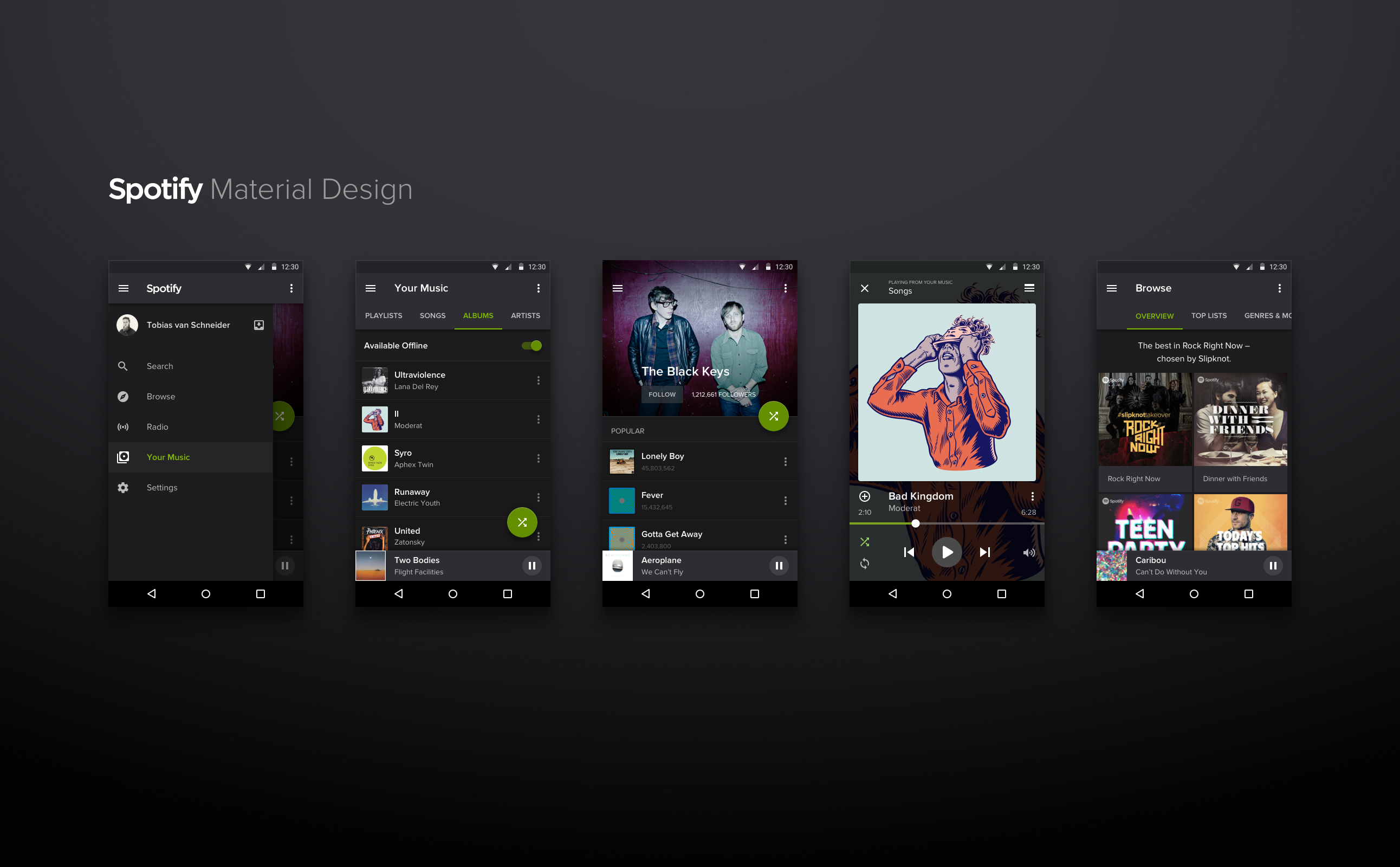 Spotify Material Design [Concept] Sketch Resource for Sketch Image Zoom