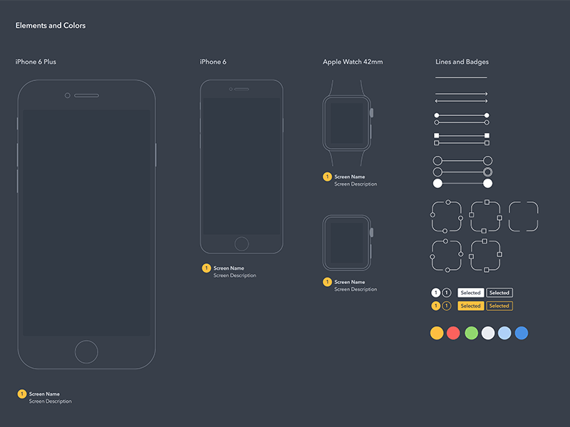 UX Diagrams Kit for iPhone and Apple Watch