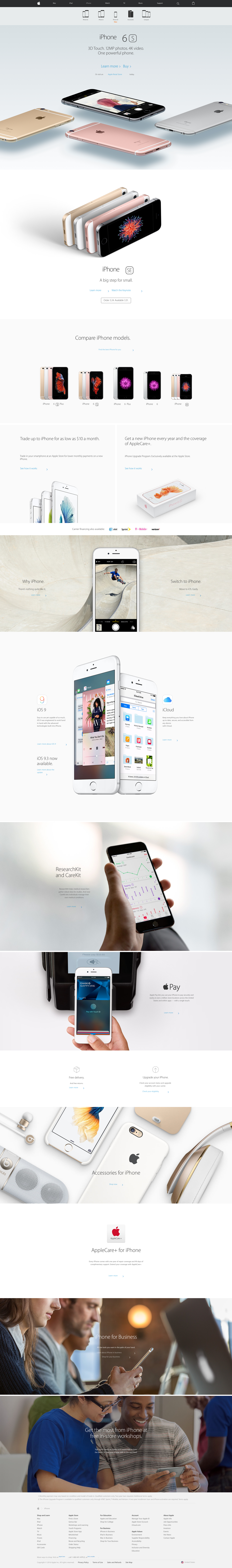 Apple iPhone Landing Page