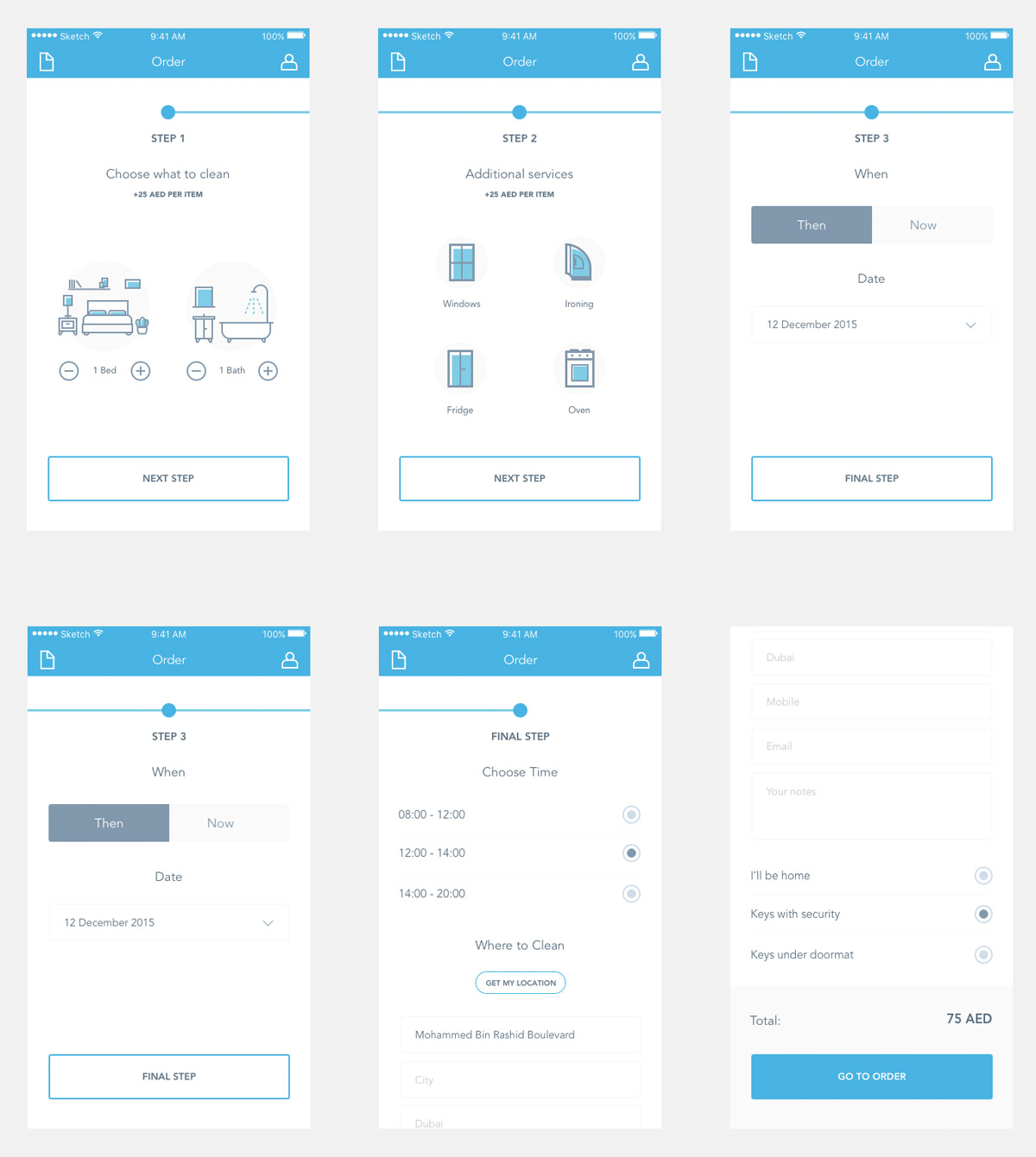 Cleaning App Order Flow