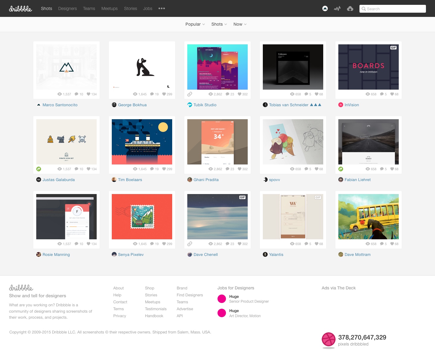 Dribbble GUI