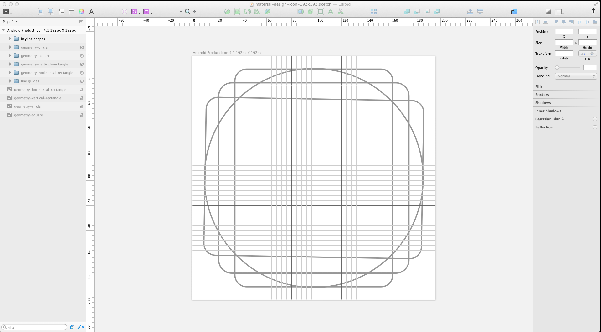 Material Design icon grid template