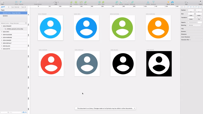 Sketch Library Material Icons Dynamic Colors