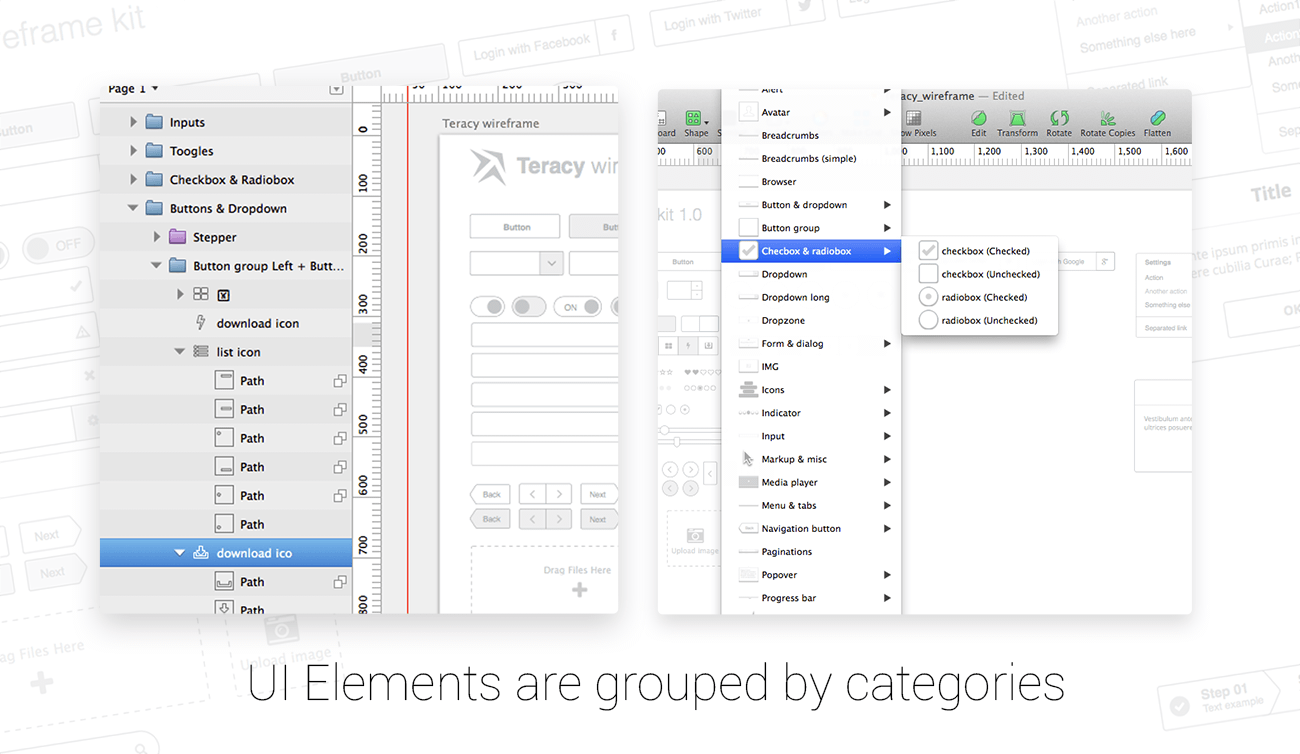 Teracy - Wireframe UI Kit
